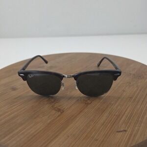 Ray-Ban RB 3016 Clubmaster Sunglasses Mens 49mm Tortoise Square Green Italy